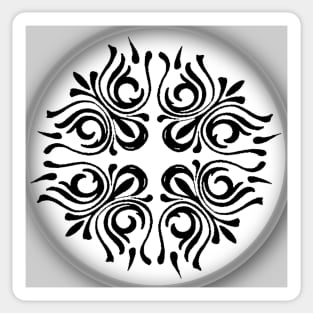 Black and white ornament Sticker